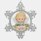 2e kersttwitje Baby Tin Sneeuwvlok Ornament (Voorkant)