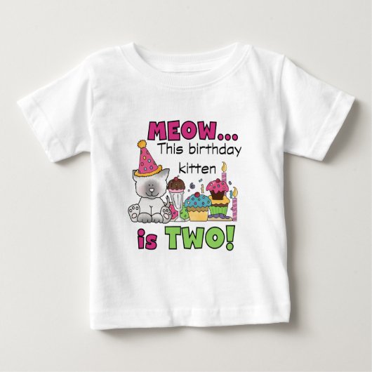 2e kitten verjaardag Tshirts en geschenken (Voorkant)
