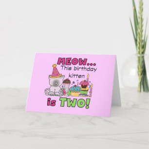 2e kitten verjaardag Tshirts en geschenken Kaart