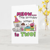 2e kitten verjaardag Tshirts en geschenken Kaart (Gele Bloem)
