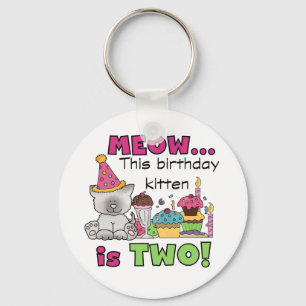 2e kitten verjaardag Tshirts en geschenken Sleutelhanger
