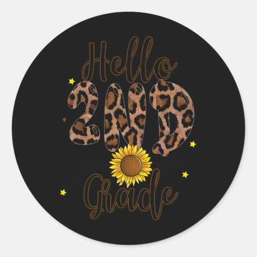 2e klas 1e dag schoollerarenluipaard ronde sticker (Voorkant)