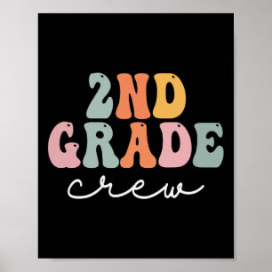 2e klas crew retro groovy vrouwen gelukkige eerste poster