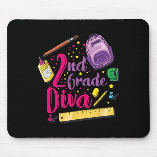 2e klas diva eerste schooldag meisjeskleren Gi Muismat (Voorkant)