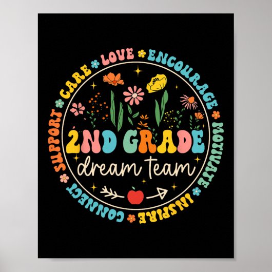 2e klas droomteam ck naar school leraar zorg liefd poster (Voorkant)