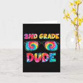 2e klas Dude Tie Dye Terug naar School Student Boy Kaart (Gele Bloem)