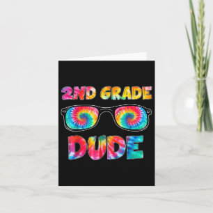 2e klas Dude Tie Dye Terug naar School Student Boy Kaart