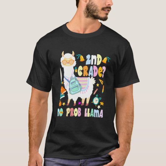 2e klas geen Prob-Llama eerste schooldag T-shirt (Voorkant)