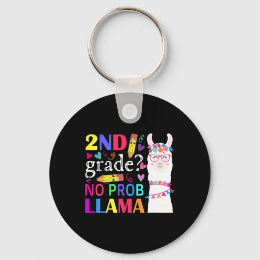 2e klas geen Prob-llama leraar student eerste dag Sleutelhanger (Voorkant)