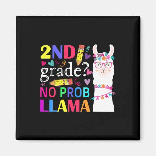 2e klas geen probleem-llama leraar leerling eerste magneet (Voorkant)