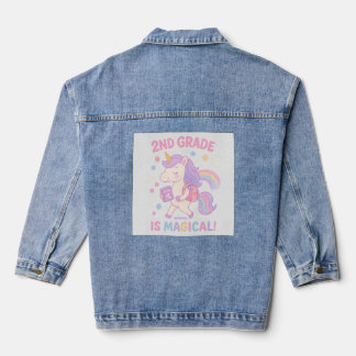 2e klas is magisch terug naar school eenhoorn denim jacket