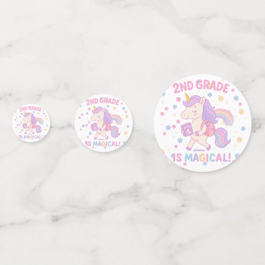 2e klas is Magische Eenhoorn Back School Leraar Confetti (Achterkanten)