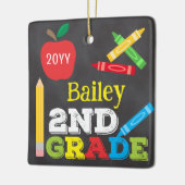 2e klas Keepsake Chalkboard Kleurrijk Kinder Keramisch Ornament (Links)