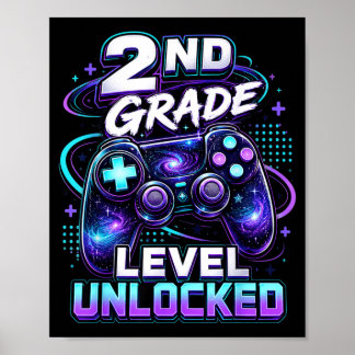 2e klas klas ontgrendeld gamer eerste schooldag poster