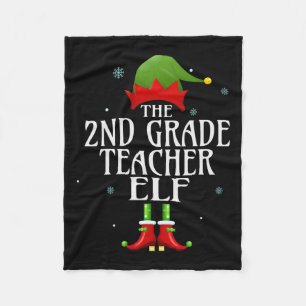 2e klas leraar Elf Xmas Matching familie groep C Fleece Deken