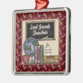 2e klas leraar kerst metalen ornament (Links)