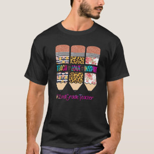 2e klas leraar leren liefde inspireren potlood lui t-shirt