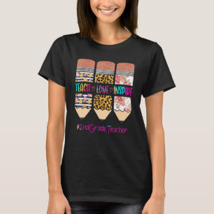 2e klas leraar leren liefde inspireren potlood lui t-shirt
