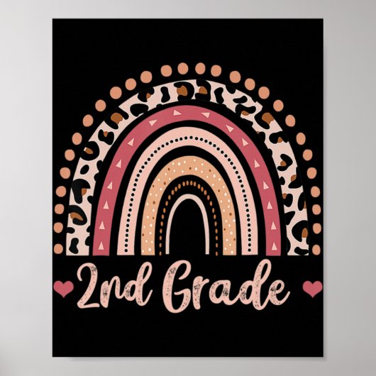 2e klas leraar vun regenboog terug naar school poster (Voorkant)