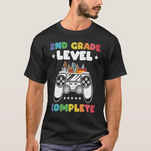 2e klas niveau complete Kinder gamer game control T-shirt (Voorkant)