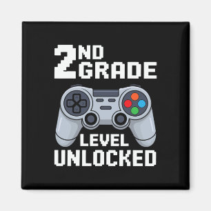 2e klas niveau ontgrendeld gamer eerste schooldag magneet