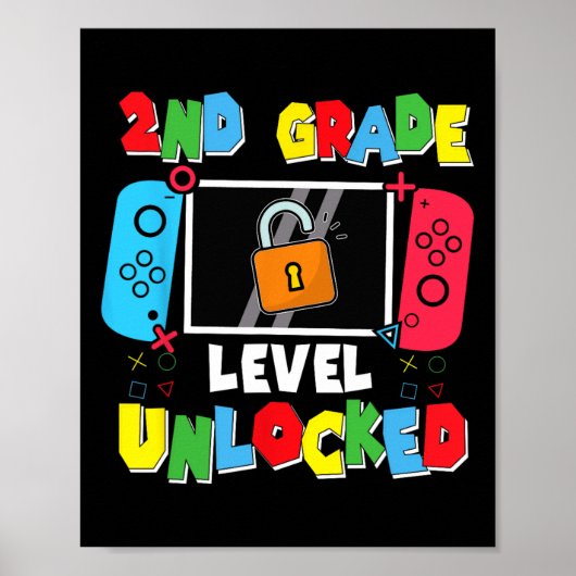 2e klas niveau ontgrendeld terug naar school eerst poster (Voorkant)
