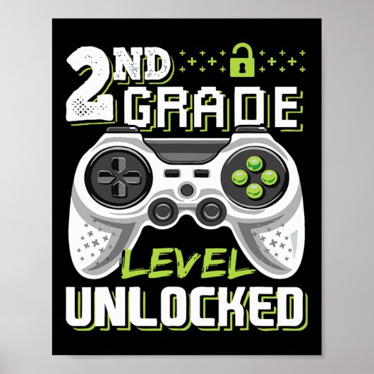 2e klas niveau ontgrendeld videogame Byck naar sch Poster (Voorkant)