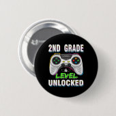 2e klas niveau ontgrendeld videogame Byck naar sch Ronde Button 5,7 Cm (Voorkant /achterkant)