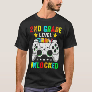 2e klas niveau ontgrendeld videospel terug naar sc t-shirt