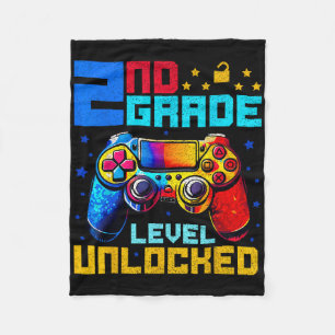 2e klas niveau ontgrendelde gamer eerste schooldag fleece deken