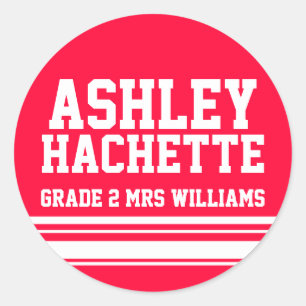2e klas onderwijsnaam id sticker rood