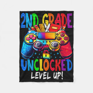 2e klas ontgrendeld niveau omhoog videogamer terug fleece deken