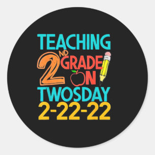 2e klas op wosday 100 dagen februari 22nd 2022 ronde sticker