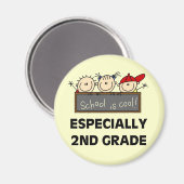 2e klas School is Cool Tshirts en geschenken Magneet (Voorkant / Achterkant)