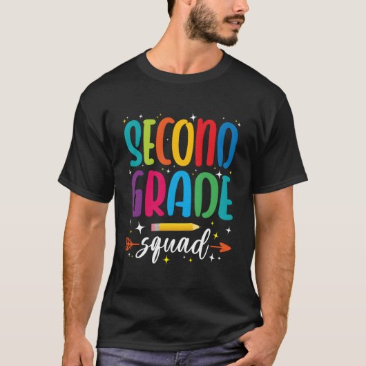 2e klas Squad 2e klas terug naar school T-shirt (Voorkant)