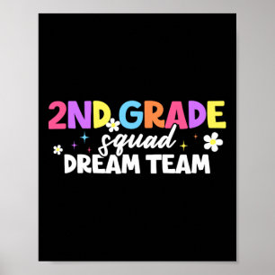 2e klas squad droomteam leraar student terug naar poster