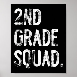 2e klas squad terug naar school leerling leraar poster