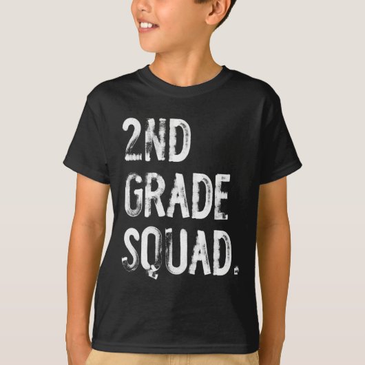 2e klas squad terug naar school leerling leraar t-shirt (Voorkant)