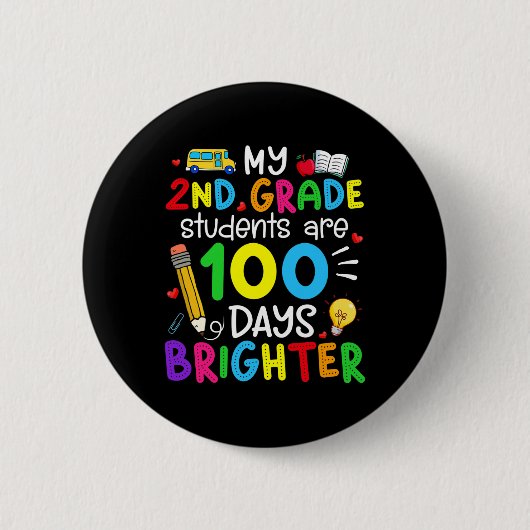 2e klas studenten zijn 100 dagen helderder 100e da ronde button 5,7 cm (Voorkant)