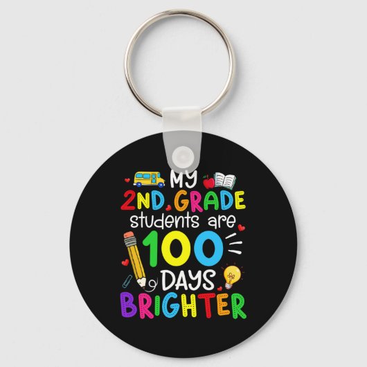 2e klas studenten zijn 100 dagen helderder 100e da sleutelhanger (Voorkant)