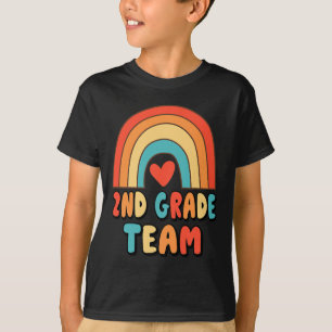 2e klas team - leraar regenboog hart 70s retro B T-shirt