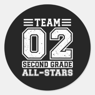 2e klas team tweede klas terug naar school ronde sticker