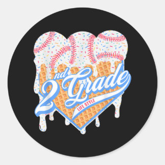 2e klas terug naar school honkbal druipend ijs B Ronde Sticker