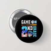 2e klas terug naar school honkbal druppel ijs g ronde button 5,7 cm (Voorkant /achterkant)