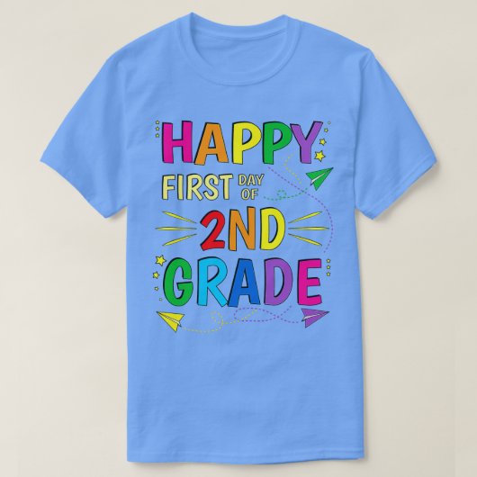 2e klas tweede gelukkige eerste dag van de school t-shirt (Design voorkant)