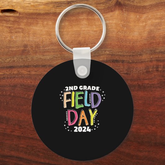 2e klas Velddag 2024 School Kinder Leraar Sleutelhanger (Achterkant)