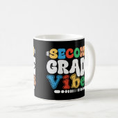2e klas Vibes Grappig Terug naar school Groovy Koffiemok (Voorkant rechts)