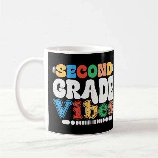 2e klas Vibes Grappig Terug naar school Groovy Koffiemok (Links)