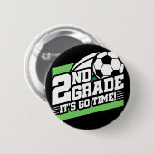 2e klas voetbal Football eerste dag terug naar sch Ronde Button 5,7 Cm (Voorkant /achterkant)