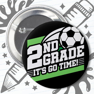 2e klas voetbal Football eerste dag terug naar sch Ronde Button 5,7 Cm